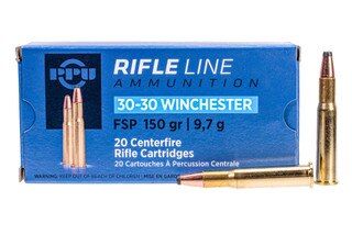 PPU 30-30 Win rifle hunting ammunition with 150 grain flat soft point bullet